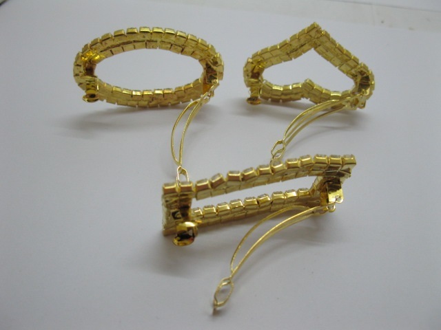 (image for) 1Piece New Golden Metal Hair Clips w/ Rhinestone