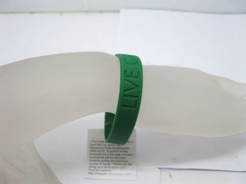 5packets x 50 New Green Rubber Bracelets Wholesale - Click Image to Close