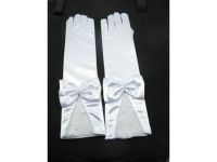 1Pair White Wedding Bowknot Bridal Gloves 37cm