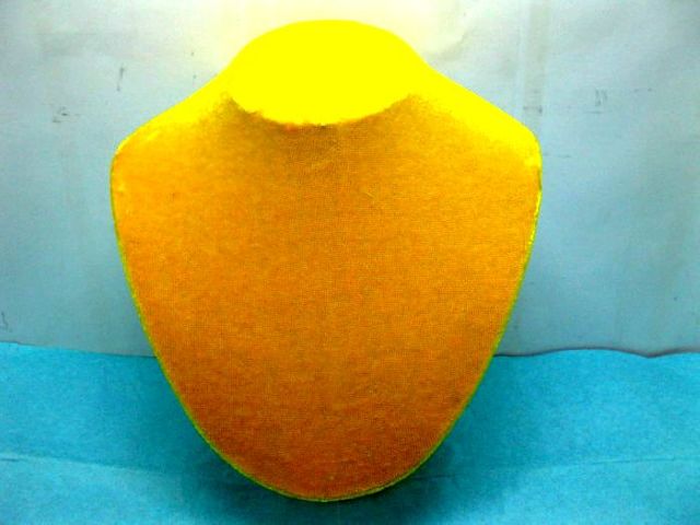 5X Yellow Velvet Necklace Bust Display 21cm High