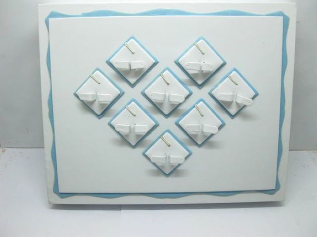1Pc Light Blue Edged Earring & Pendant Display Case 1Pc Light Blue Edged Earring & Pendant Display Case