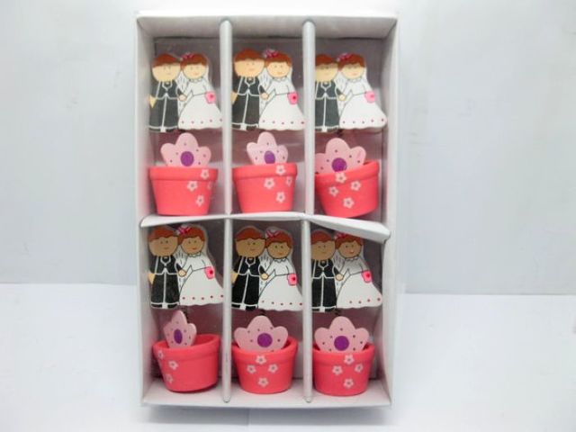 6pcs Bride & Bridegroom Jar Card Holder/Clips 6pcs Bride & Bridegroom Jar Card Holder/Clips