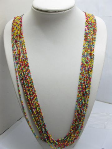 6Strands Plastic Seed Beaded Necklace - Assorted - Click Image to Close