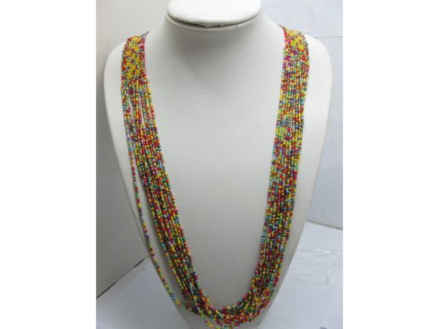 6Strands Plastic Seed Beaded Necklace - Assorted - Click Image to Close