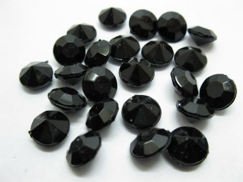 1000 Diamond Confetti 10mm Wedding Party Table Scatter-Black - Click Image to Close