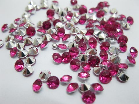 5000 Diamond Confetti 4.5mm Wedding Party Table Scatter-Fuschia - Click Image to Close