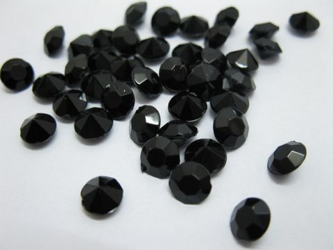 2000 Diamond Confetti 6.5mm Wedding Party Table Scatter-Black - Click Image to Close
