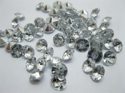 2000 Diamond Confetti 6.5mm Wedding Party Table Scatter-Clear - Click Image to Close
