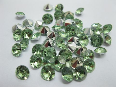 2000 Diamond Confetti 6.5mm Wedding Party Table Scatter-Green - Click Image to Close