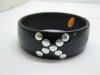 6Pcs Fashion Black Wide Bangles Bracelets 6Pcs Fashion Black Wide Bangles Bracelets