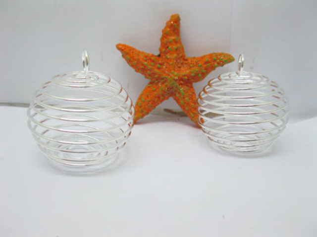 100X Spiral Bead Cages Pendants Findings 30x25mm Size