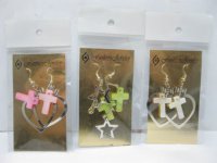 12Pairs Dyed Shell Pendant Earrings - Mixed