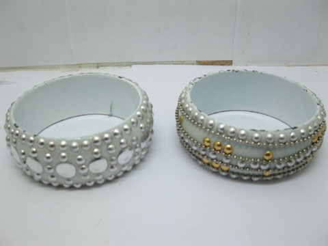 12pcs White Bangles Bracelets Assorted Wholesale - Click Image to Close