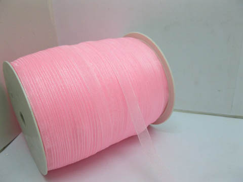 1Roll X 500Yards Pink Organza Ribbon 9mm - Click Image to Close