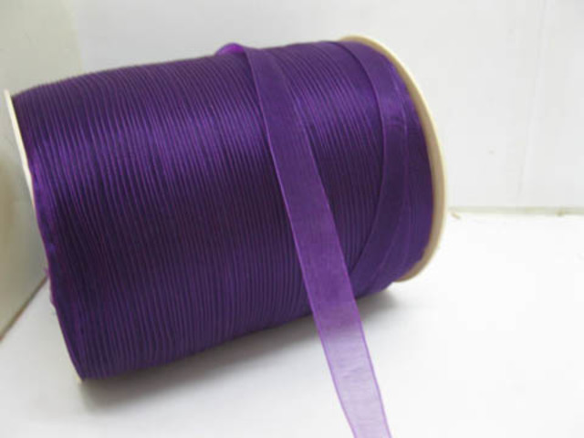 1Roll X 500Yards Dark Purple Organza Ribbon 9mm 1Roll X 500Yards Dark Purple Organza Ribbon 9mm