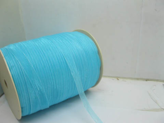 1Roll X 500Yards Blue Organza Ribbon 9mm 1Roll X 500Yards Blue Organza Ribbon 9mm