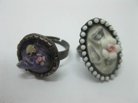 24X Shabby Style Rings Mixed Colour ri-m-ch37 - Click Image to Close