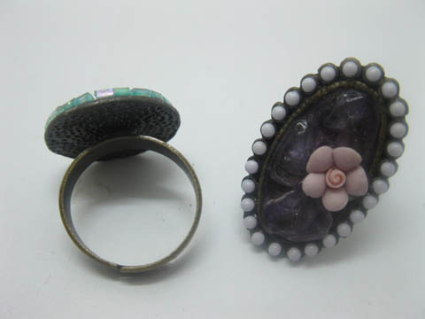24X Shabby Style Rings Mixed Colour ri-m-ch38 - Click Image to Close