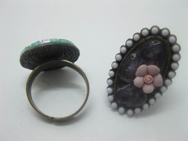 24X Shabby Style Rings Mixed Colour ri-m-ch38 24X Shabby Style Rings Mixed Colour ri-m-ch38
