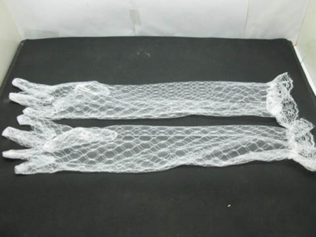 2Pair Wedding Dress Lace Bridal Long Gloves 45cm