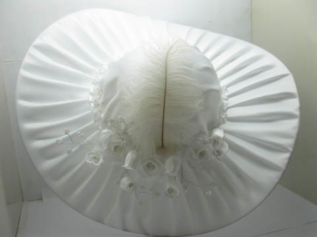 1X New Elegant White Sunshade Wedding Bridal Hat