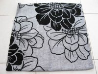 2Pcs Black/White Peony Hemp Cushion Covers 43cm