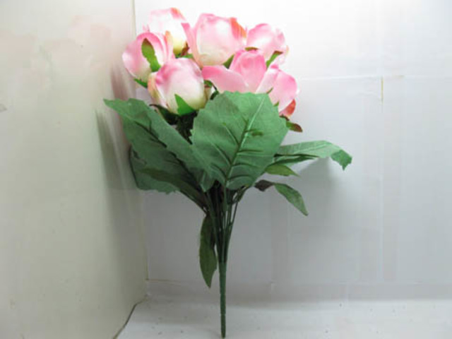 1X Bridal Bouquet Holding Flowers Wedding 12-Heads Pink