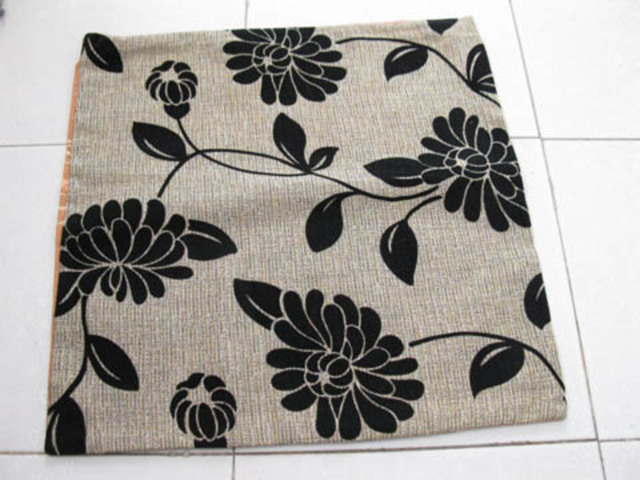 2Pcs Black Flower Hemp Pillow Cushion Covers 43cm