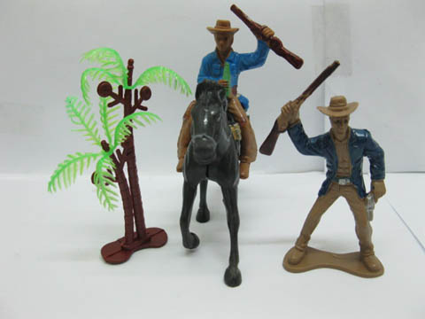 12Sets Wild West 2 Cowboy w/Weapon Figure Toys - Click Image to Close