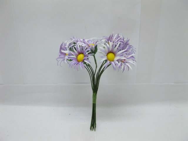 12BundleX12Pcs Craft Scrapbooking Wedding Purple Chrysanthemum - Click Image to Close