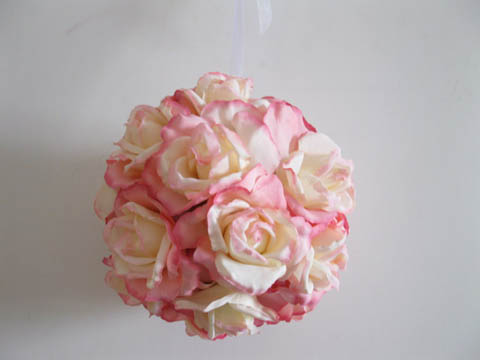 1X Wedding Light Pink Rose Bridal Bouquets Posie 20cm Dia. - Click Image to Close