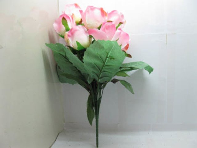 1X Bridal Bouquet Holding Flowers Wedding 12-Heads Pink