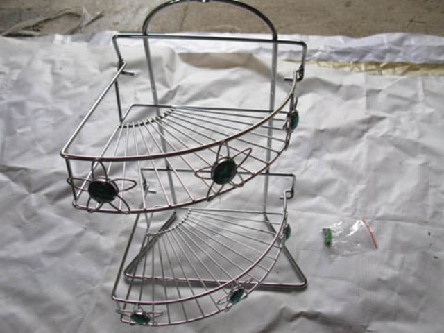 1Pc New 2-Layer Corner Bath Bathroom Rack Display w/Rhinestone 1Pc New 2-Layer Corner Bath Bathroom Rack Display w/Rhinestone