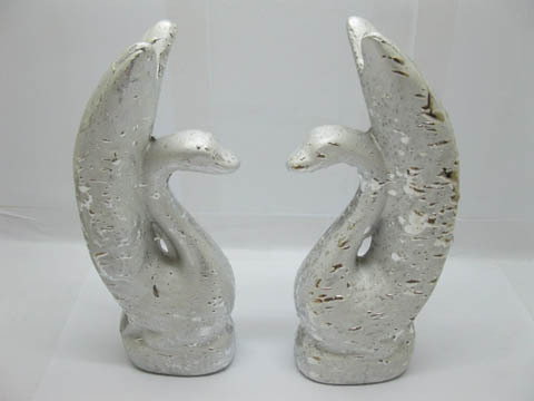 10Pairs Silver Foil Ceramics Swan Home Decoration Wholesale - Click Image to Close