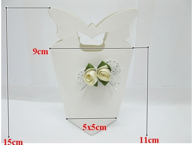 4x12Pcs Bomboniere Boxes Wedding Favor w/Rose Flower Wholesale - Click Image to Close