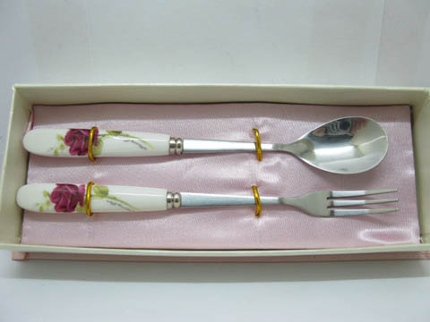 10Sets Bomboniere Spoon & Fork Wedding Favor Gift - Click Image to Close