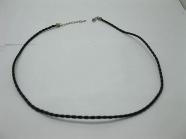 (image for) 100X Black Leatherette Knit Strings Connector Necklace