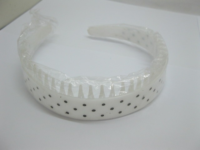 5x12Pcs New White Dotted Headbands 3cm Wide 5x12Pcs New White Dotted Headbands 3cm Wide