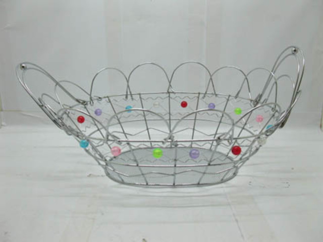 4X Oblong Oval Metal Wrie Multi-Purpose Baskets 4X Oblong Oval Metal Wrie Multi-Purpose Baskets