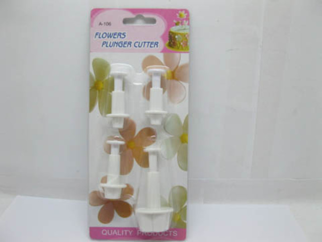 1Set X 4Pcs Flowers Plunger Cutter Cake Decorating