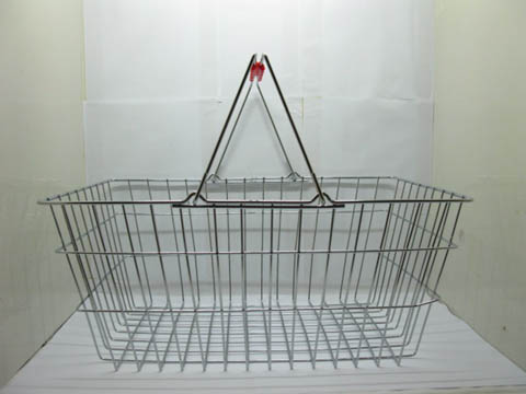 2Pcs Metal Wire Convenient Shopping Basket 24 Liters - Click Image to Close