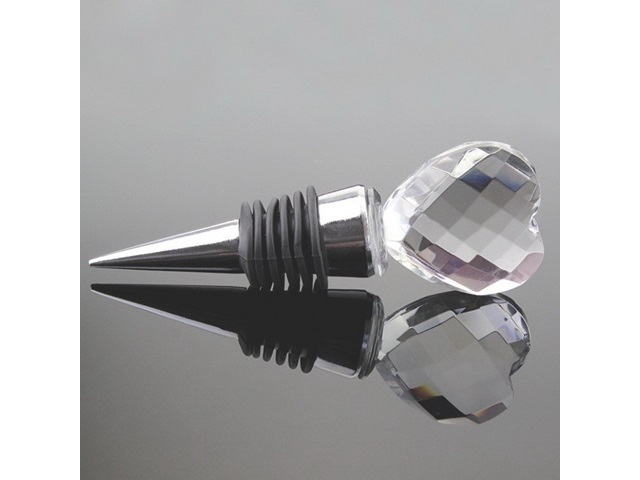 5Pcs Crystal Heart Bottle Stopper Wedding Bombonieres Favor