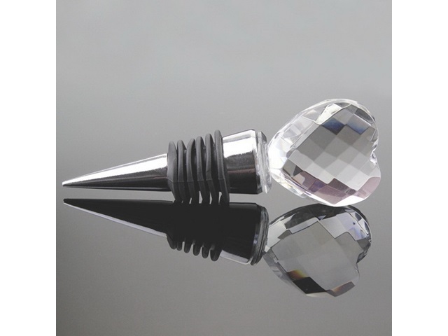 5Pcs Crystal Heart Bottle Stopper Wedding Bombonieres Favor - Click Image to Close