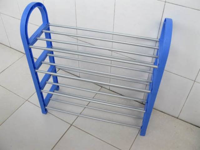1X New Blue 4-Tier Shoe Holder Display Rack