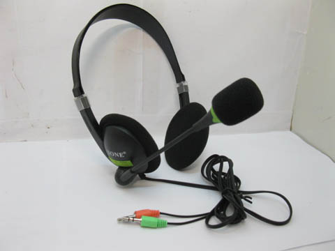 1Pc New Black Stereo Headset Headphone w/Microphone - Click Image to Close