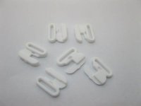200Sets(400Pcs) White Plastic Bikini Bra Clips 10mm