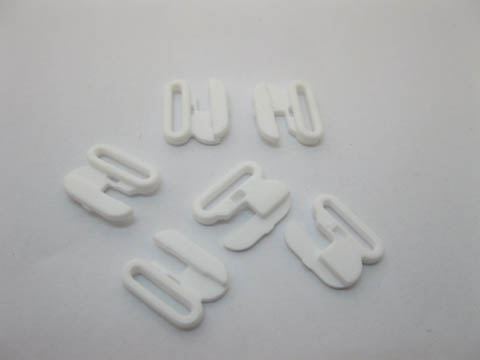 200Sets(400Pcs) White Plastic Bikini Bra Clips 10mm - Click Image to Close