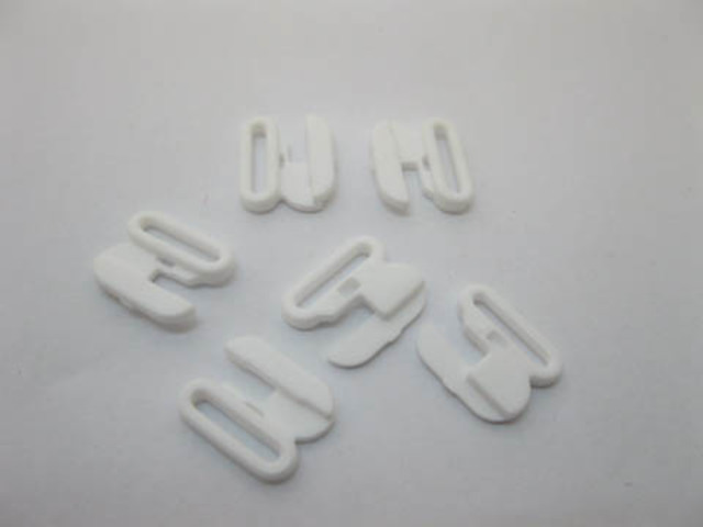 200Sets(400Pcs) White Plastic Bikini Bra Clips 10mm