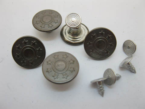 100Sets No-Sew Jean Tack Buttons 17mm Brass ac-bu43 - Click Image to Close