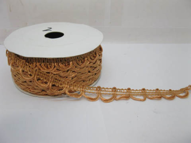 5Roll X 14m Khaki Braid Lace Ribbon Trim Embellishment - Click Image to Close